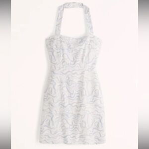 NWT Abercrombie Halter Linen-Blend Mini Dress